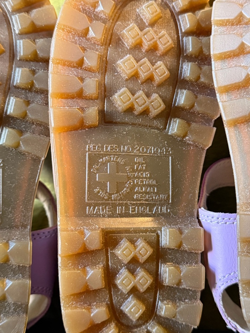 Dr. Martens Kids Lavender Leather T-Bar Sandals Vintage Y2K Rare Color - Picture 5 of 10